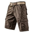 thumbnail image 3 of Running Shorts for Men Men's Cool Retro Shorts with Pockets Summer Outdoor Work Shorts with Large Pockets Cargo Sweatpants for Men Coffee 40, 3 of 3