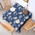 thumbnail image 2 of Blue Pioneer Flower and Paisley Pattern Square Tablecloth,Waterproof Square Table Cover,Wipeable Spillproof Washable Table Cover for Home Kitchen Party Decor 60"x60"(152x152cm), 2 of 6