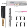 thumbnail image 4 of Adjustable Screw Punch, 6 Tip Sizes Belt Hole Puncher, Wood Handle Leather Hole Punch Tool for Sewing Leather Black, 4 of 5
