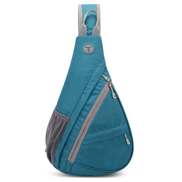Hukapapa Bolsa para bicicleta de montañismo Bolsa de pecho multifuncional Bolsa de hombro simple oblicua Bolsa de pecho para hombres y mujeres Bolsa de deportes al aire libreLago verde