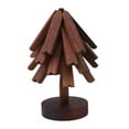 thumbnail image 2 of Juego de salvamanteles plegables con soporte organizador para platos calientes, diseño de árbol, para bebidas madera de sapeli, 2 of 9