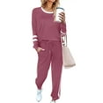 thumbnail image 1 of UVN Sweatsuits Womens 2pcs Sets Jogger Set Casual 2 Piece Outfit Striped Sweatshirts Long Tracksuits, 1 of 6