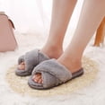 thumbnail image 3 of SPRING PARK Women's Faux Fur Comfy Lightweight Open Toe Indoor Outdoor House Slippers, 3 of 7