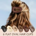 thumbnail image 5 of Tumao 6 Pcs Flat Hair Clip, Hair Claw Clips Women, Curved Design Strong Hold Claw Clips for Thick Thin Fine Hair for Women and Girls, 5 of 7