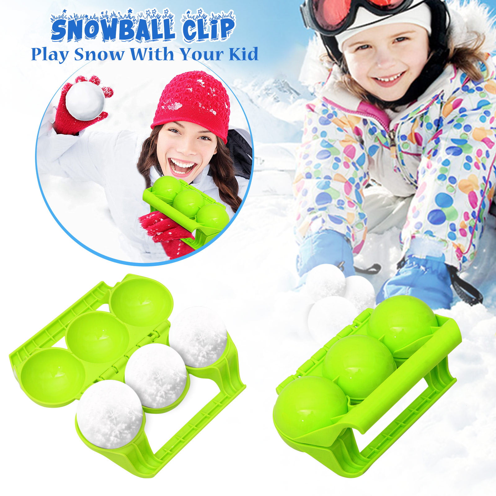5 Snowballs Maker Clip Children Outdoor Sports Winter Beach Sand Mold Tool 3 