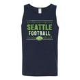 thumbnail image 2 of Wild Bobby Seattle SEA Hometown City Football Fan Pride Sports Men's Graphic Tank Top, Navy, Small, 2 of 6