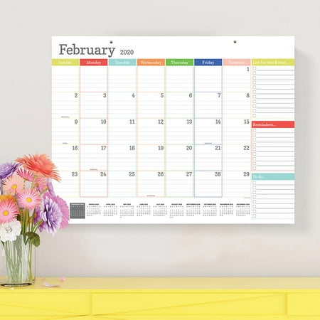 2020 Rainbow Blocks Large Desk Pad Calendar Monthly Blotter 22x17