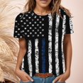 thumbnail image 3 of WEAIXIMIUNG Tunique de la Saint-Valentin Manches Courtes Chemise Ample Imprimée d'Été pour Femmes Blouse Florale Col Rond T-Shirts Décontractés pour Femmes, 3 of 5