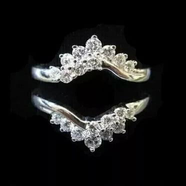1.50 Ct Round Cut Lab Created Diamond Wrap Enhancer Ring 14k White Gold Plated