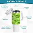 thumbnail image 4 of SKYSONIC 40oz Fresh Green Apple Tumbler With Lid And Straw Travel Coffee Mug Stainless Steel Insulated Thermal Tumblers Cup, 4 of 7