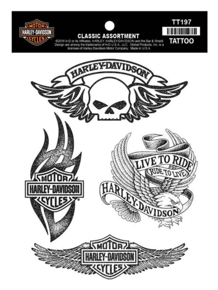 Harley-Davidson® Temporary Tattoo Sheet, TT197. 