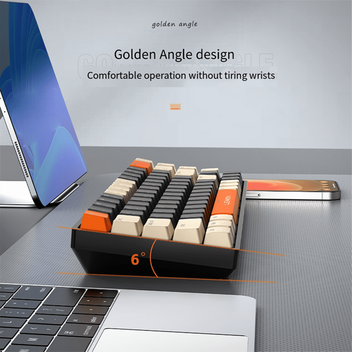 Wireless Three-Mode Mechanical Keyboard 2.4G Bluetooth Wireless Keyboard RGB Hot-Swappable,for Gaming Computer Office,1 x Data cable 1 x keyboard 1 x English manual