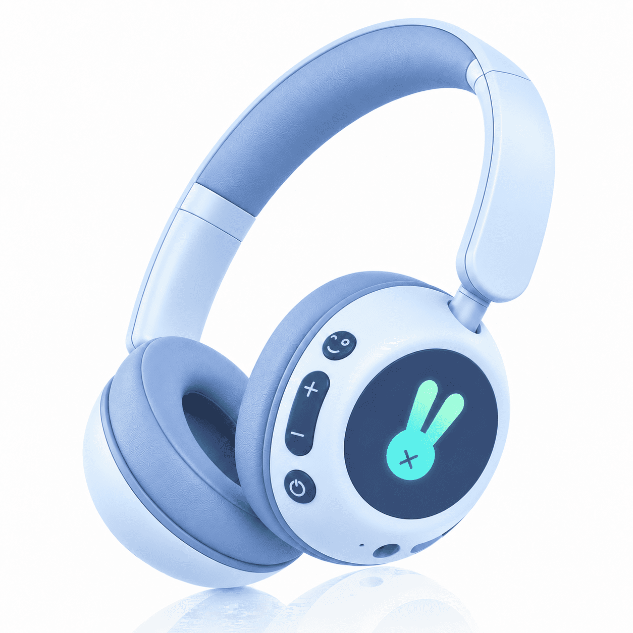 Geryst Kids Bluetooth Headphones, Bluetooth 6.0 Wireless & Wired Headset with LED Lights, 74/84/95dB Volume Limiter, Over-Ear Headphones for Boys Girls, School, Travel and Tablet, Blue