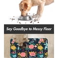 thumbnail image 3 of Dog Food Mats for Floors, 16"x24" Non-Slip Super Absorbent Pet Food Mat, Dishwasher Dog Mat for Food and Water, Cute Rubber Pet Feeding Mat for Dog Cat(Black Flower), 3 of 6