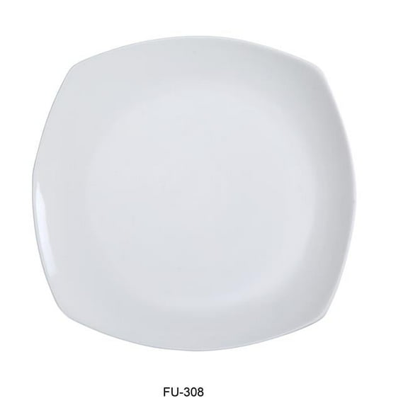 Porcelain Fuji Square Flat Plate, Bone White - 8 x 8 in. - Pack of 36