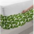 thumbnail image 2 of Leaves Bed Skirt, Forest Exotic Composition of Tropical Plants Warm Season Design, Elastic Bedskirt Dust Ruffle Wrap Around for Bedding Decor, 4 Sizes, Green Dark Green, by Ambesonne, 2 of 2