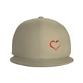 thumbnail image 2 of DouZhe Flat Brim Cap Snapback Hat, Heart Love Sign Red Prints Adjustable Yellow Adult Baseball Cap, 2 of 7