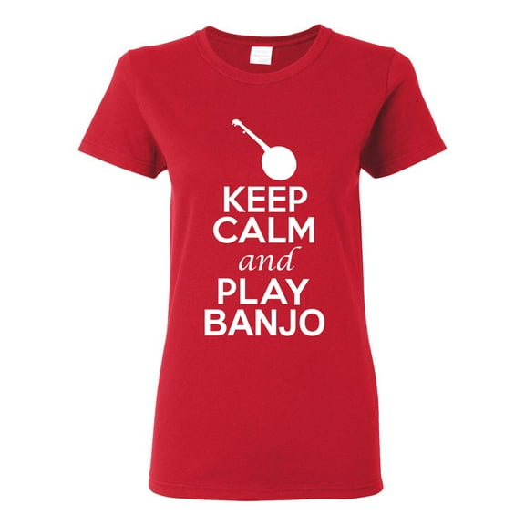 Ladies Keep Calm And Play Banjo Music Lover Musician DT T-Shirt Tee