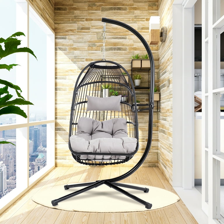SYNGAR Hanging Egg Chair Swing Chair with Steel Hammock Stand Set