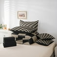 thumbnail image 6 of Manfei Piexl Geometric Aesthetic Twin Bedding Sets 7-Piece,Minimalism Geometric Buffalo Bedding Comforter Set,Brown Black Checkered Sheet Sets For Teens,Breathable Bedroom Decoration,Reversible, 6 of 8