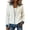 A1 White, variant on Women's Ribbed Knit Zip Up Jacket, Denim Collar Cuff Patchwork Cardigan, Casual Long Sleeve Bomber Coat for Fall Winter Work, Vacation and Daily Wear White S