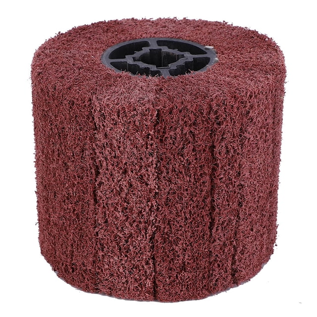 Cepillo de rueda de trefilado, tambor de bruñido, núcleo de goma cruzado, rueda pulidora para acero inoxidable, aluminio y hierro, grano 120