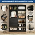 thumbnail image 3 of Homieasy 50'' Closet System Set of 2, Walk-in Closet System Set with 4 Drawers & Storage Shelves, Wooden Closet Tower with Mirror and Shoe Rack, Closet Organizer for Bedroom, 79.7" Height, Black, 3 of 6