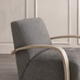 thumbnail image 6 of CHITA Swivel Accent Chair with U-shaped Wood Arm for Living Room Beedroom, Fossil Gray Faux Leather&Gray Wood, 6 of 11
