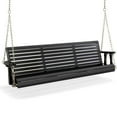 thumbnail image 3 of Ktaxon Patio Wooden Porch Swing for Courtyard & Garden, Heavy Duty 880 LBS Swing Chair Bench with Hanging Chains for Outdoors (Black, 5 FT), 3 of 9