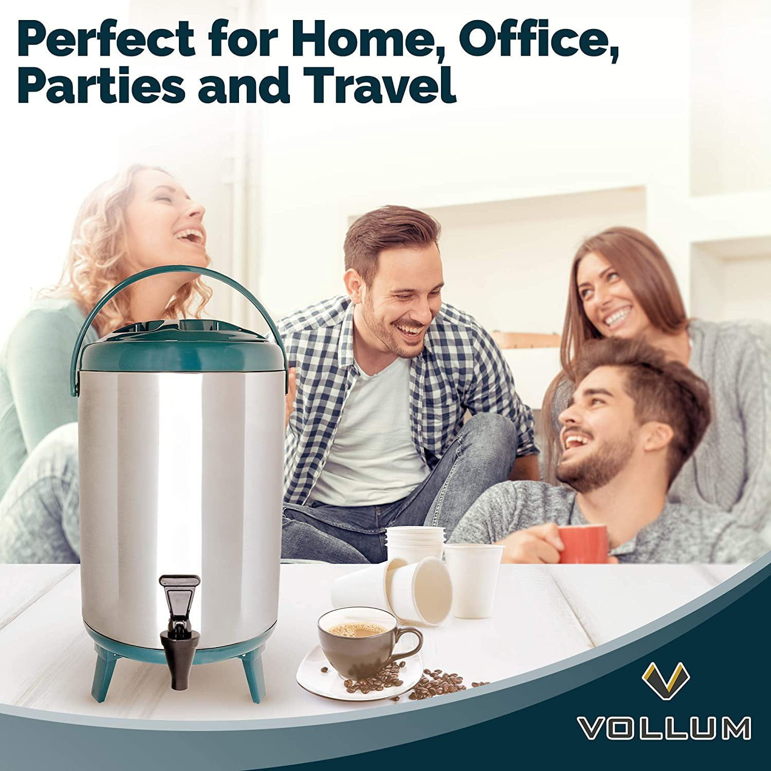 Stainless Steel Insulated Beverage Coffee Dispenser 12  Liter/3.1 Gallon Party Insulated Thermal Hot and Cold Beverage Dispenser  for Serving Halloween Tea, Coffee, Milk, Water, Juice, Soup: Iced Beverage  Dispensers