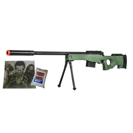 300 FPS - Airsoft Rifle Gun - 37 3/4 Inch Length -Green w/ Target &