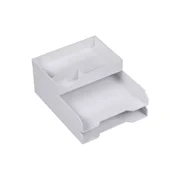 New JAM Paper Organizer Set Stackable Front Loading Letter Tray Letter Size White