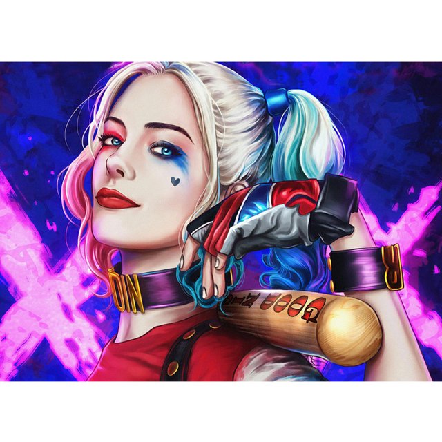 Taladro de diamante Harleen Quinzel 5D DIY Kits de pintura Full Square Wall Decor Crafts Hugtrwg Para estrenar
