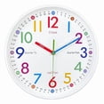 thumbnail image 1 of Learning Clock for Kids - Telling Time Easily, Non-Ticking, Battery Operated, Silent, Colorful Teaching Time Clock, 1 of 6