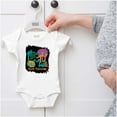 thumbnail image 5 of Retro MTV Colorful Chalk Flowers Logo Romper Boys or Girls Infant Baby Brisco Brands NB, 5 of 6