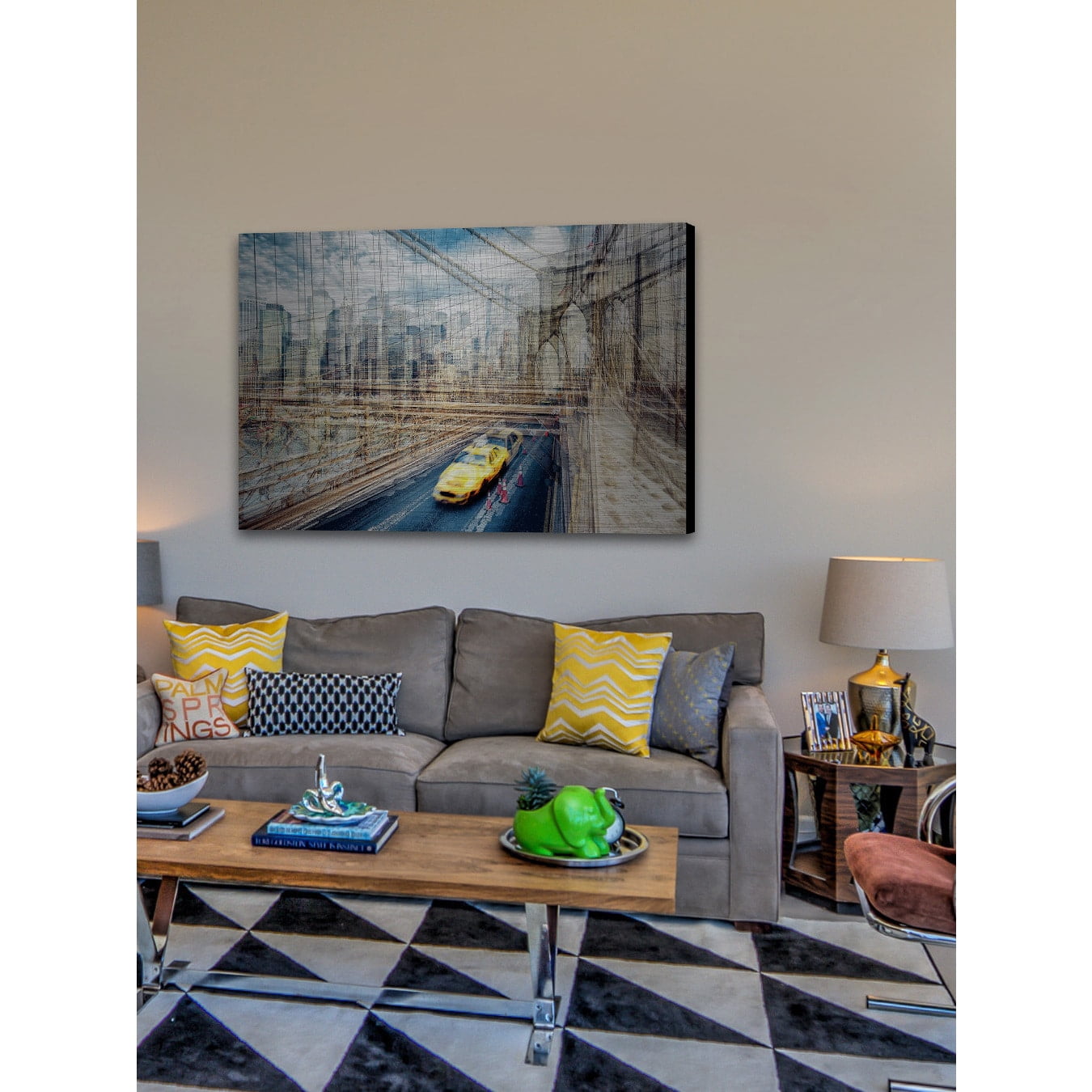 "The East River" Painting Print on Brushed Aluminum