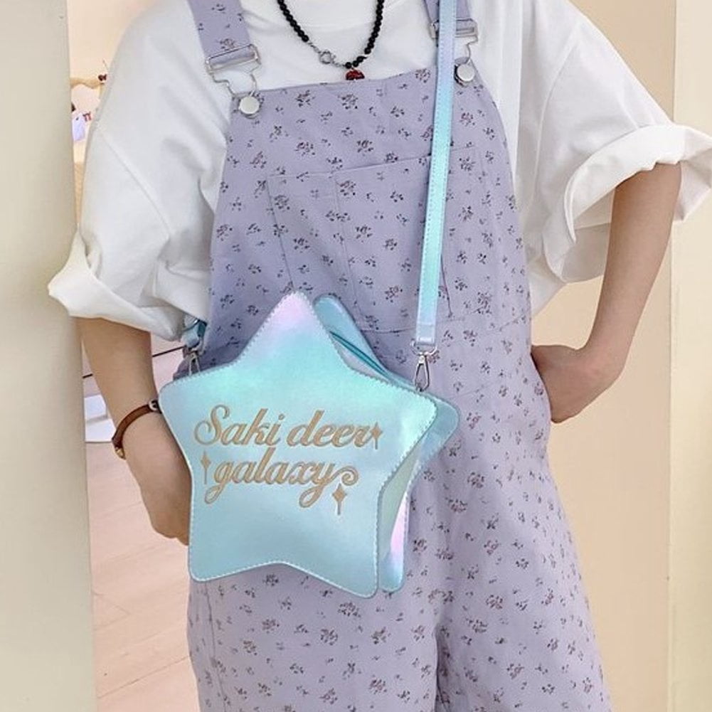 Vjnyvs Ita Bag Star Shaped Purse, Aesthetic Cute Crossbody Purse, Kawaii Pin Display Clear Shoulder Bag