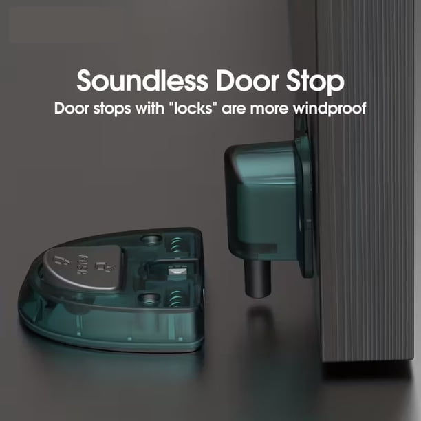 Tope de puerta silencioso a prueba de viento con cerradura, Ideal for privacidad del dormitorio y reducción de ruido, 1 ud.
