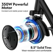 HOVERMAX Electric Scooter for Adults, Dual Suspension, 350W Motor, 18.6 MPH & 19 Miles Range, 8.5'' Solid Tires, Foldable Design, APP Control