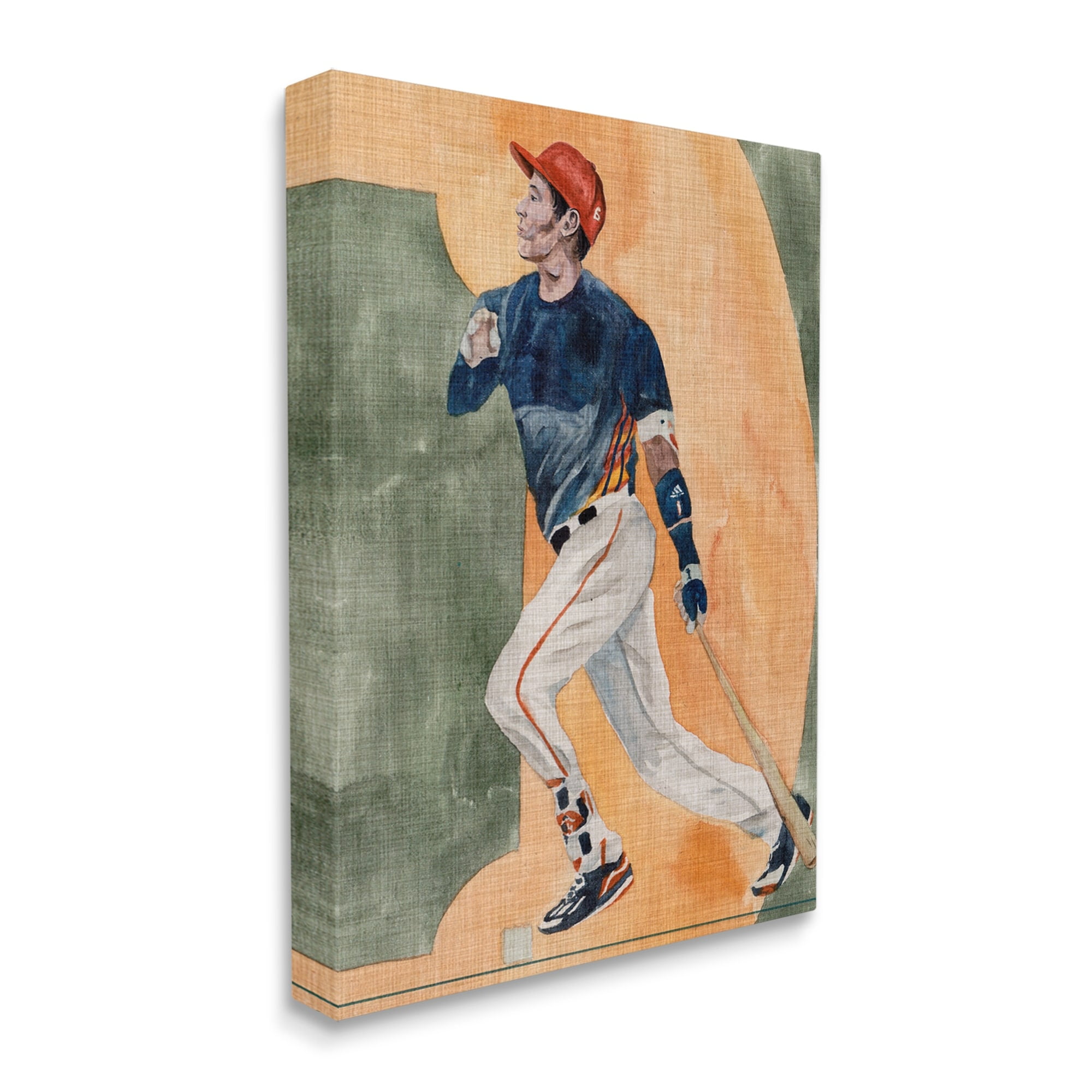 Stupell Industries Baseball Player Sports Painting Sports Painting Gallery Wrapped Canvas Print Wall Art