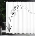 thumbnail image 3 of Ambesonne Music Shower Curtain, Meadow Dandelions Floral, 69"Wx84"L, Black White, 3 of 4