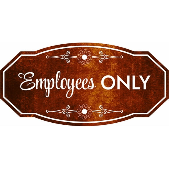 Victorian Plus Employees ONLY Wall or Door Sign | Business and Workplace Signage - Large