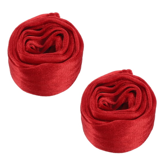 Uxcell 4.9ft Chandelier Chain Cord Cover, 2 Pcs Velvet Cloth Fabric Chain Sleeve Decorative Cord Covers for Chandelier Wires Swing Cable, Zipper Style, Red