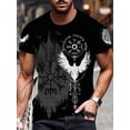 thumbnail image 3 of Black Viking Men's T-Shirt with 3D Digital Printing and Nordic Style, Summer Casual Fashion Thin Breathable Crew Neck Short Sleeves, Regular Version, 3 of 6