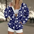 thumbnail image 4 of zaveiop Ladies Daily Casual Lapel Long Sleeved Sports Jacket Sports Wind Hoodie Jacket (Z-Dark Blue, XL), 4 of 9