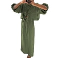 thumbnail image 2 of Jaimenalin Women 2 Piece Skirt Sets Oversized Long Sleeve Top and Maxi Skirts Travel Vacation Set Green S, 2 of 7