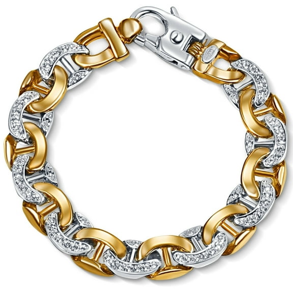 Pompeii Men's 14k Gold (71gram) or Platinum (114gram) 12.5mm Diamond Bracelet 8.75"