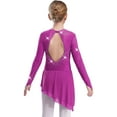 thumbnail image 2 of iixpin Kids Girls Sparkly Lyrical Dance Dress Figure Ice Skating Ballet Skirted Leotard Competition Dancewear Hot Pink 6, 2 of 6