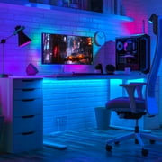 Monster Smart Indoor 10 ft Sound Reactive App Controlled Multicolor LED Strip Lights