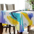 thumbnail image 4 of 54x72 Inch Tablecloth Polyester Square Tablecloth for Home Kitchen Dinner Decor Multicolor Abstract Scene, 4 of 9